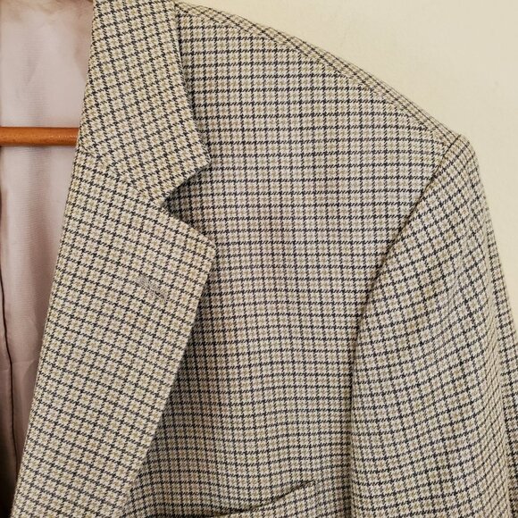 vtg Brooks Brothers 346 Silk and Wool Sport Coat Blazer 46R Men's Houndstooth - Picture 2 of 9